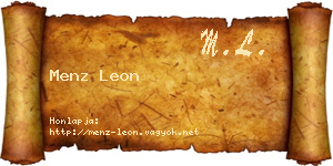 Menz Leon névjegykártya